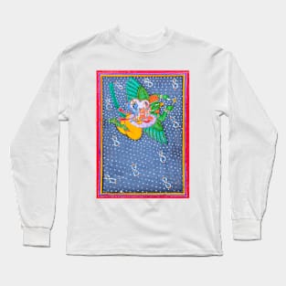 Vishnu & Lakshmi on Lotus Flower on Garuda 1800 Rajasthan, India Long Sleeve T-Shirt